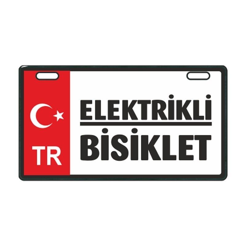 KIRMIZI ELEKTRİKLİ BİSİKLET E-BİKE PLAKALIK