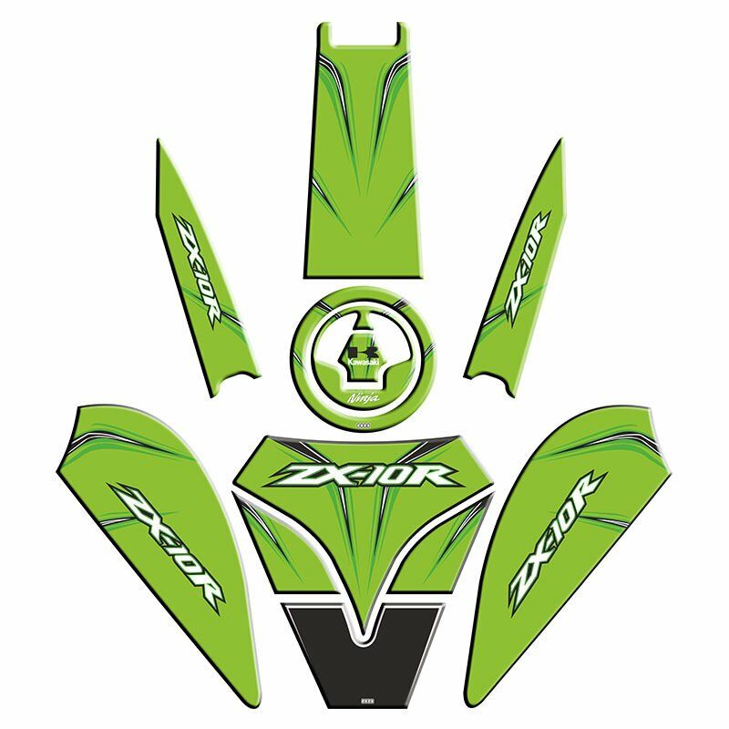 KAWASAKİ ZX10R UYUMLU YEŞİL TANK PAD SET