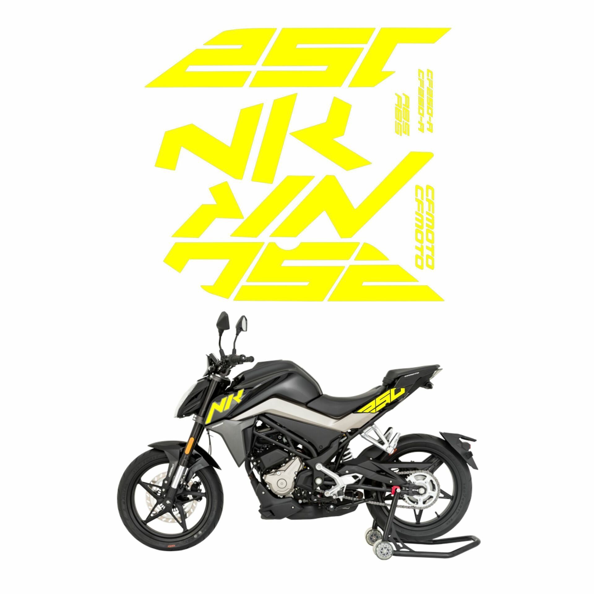 CF MOTO 250 NK STİCKER SETİ FLO SARI