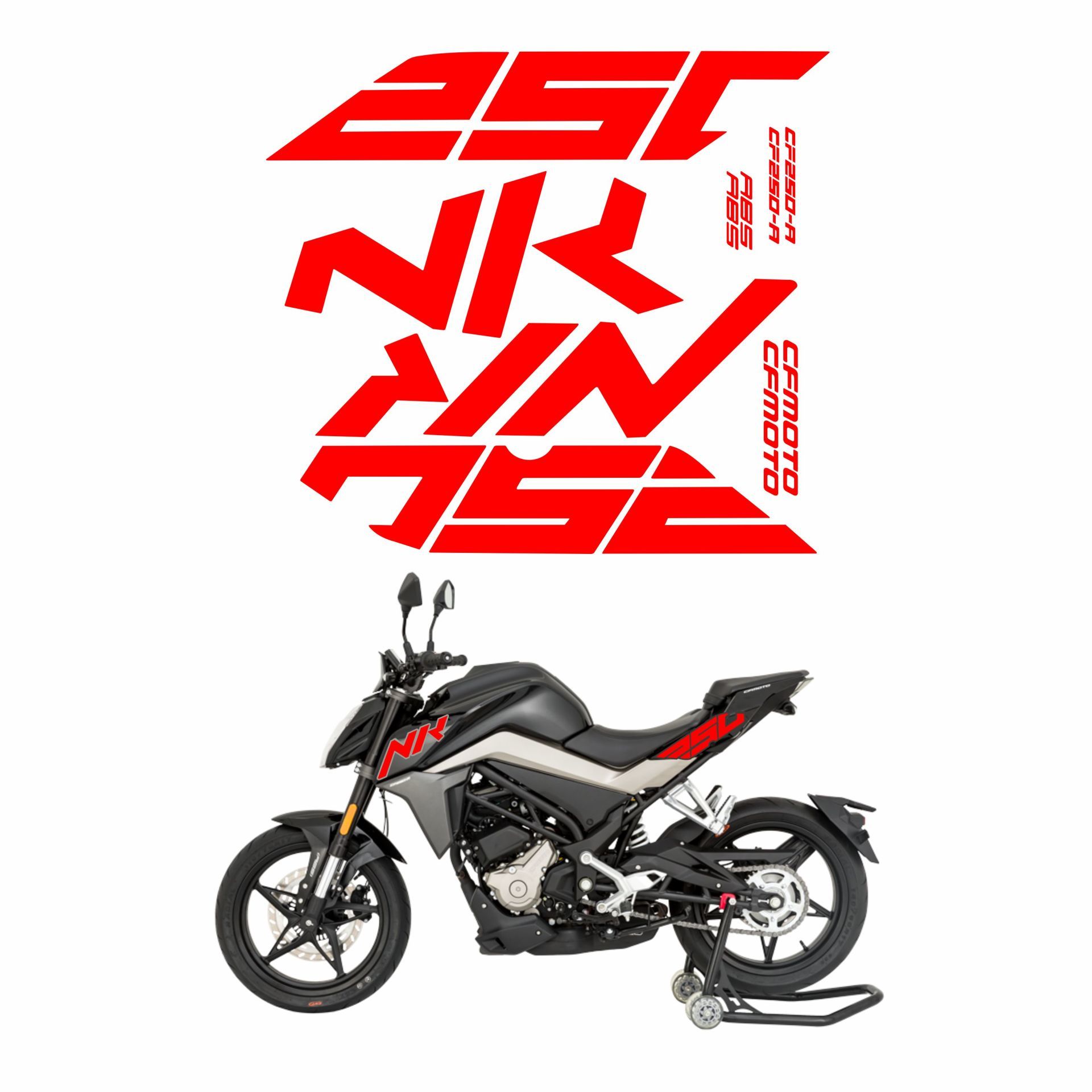 CF MOTO 250 NK STİCKER SETİ KIRMIZI