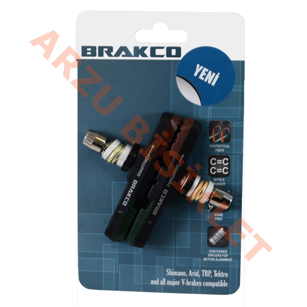 V BRAKE FREN PABUCU - ASİMETRİK - 3 RENKLİ [72 mm] BRAKCO  TAIWAN