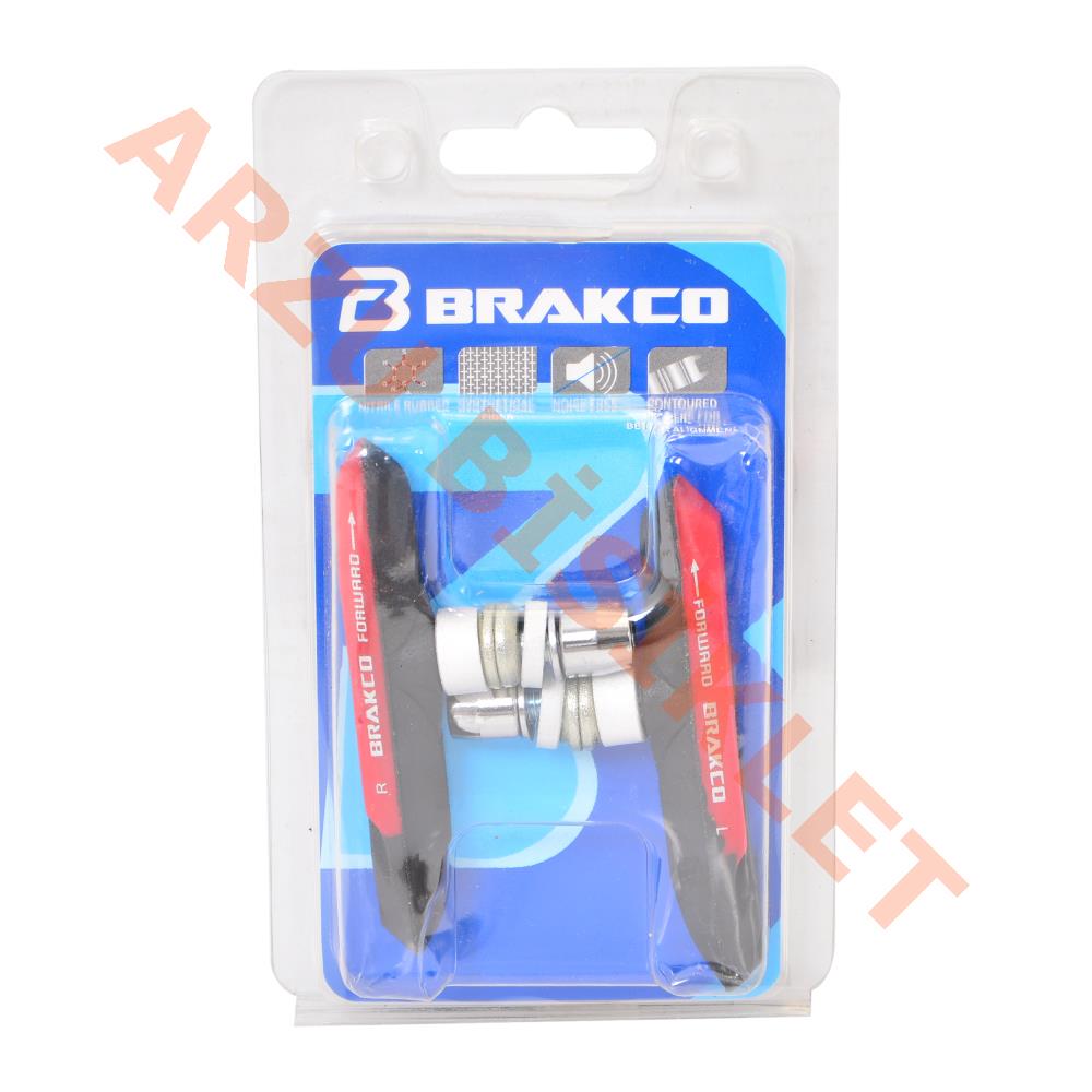 V BRAKE FREN PABUCU - 4 MEVSİM [KIRMIZI / SİYAH] BRAKCO  TAIWAN