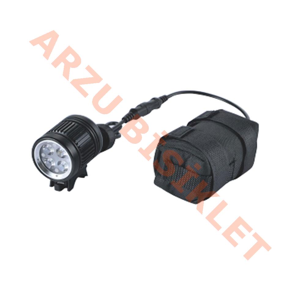 ÖN FAR ALÜMİNYUM  4 CREE LED Lİ  1600 LUMEN [ŞARJ EDİLEBİLİR PİL VE ŞARJ ALETİ DAHİ]  JY-8010-16K