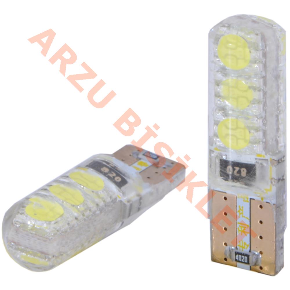 T10  6 LED' Lİ DİPSİZ AMPUL BEYAZ  MODEL-1 [ÇİFT]