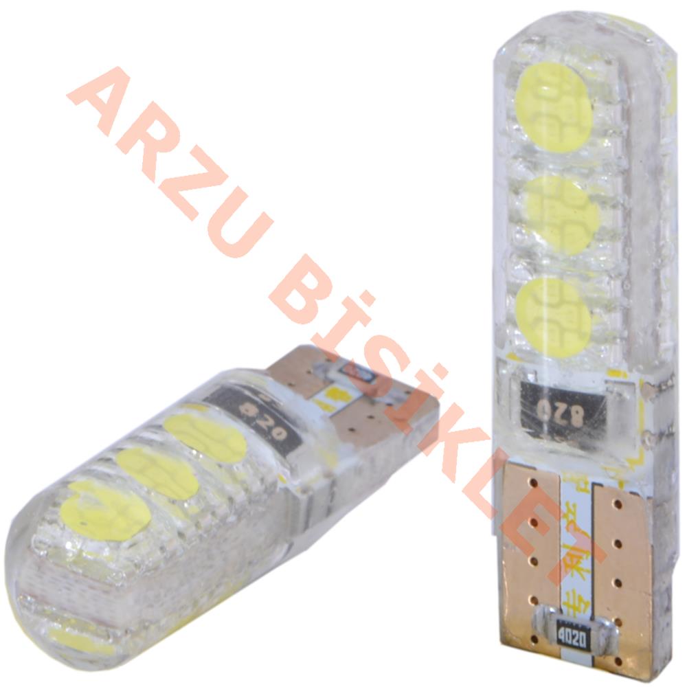 T10  6 LED' Lİ DİPSİZ AMPUL BEYAZ  MODEL-2 [ÇİFT]