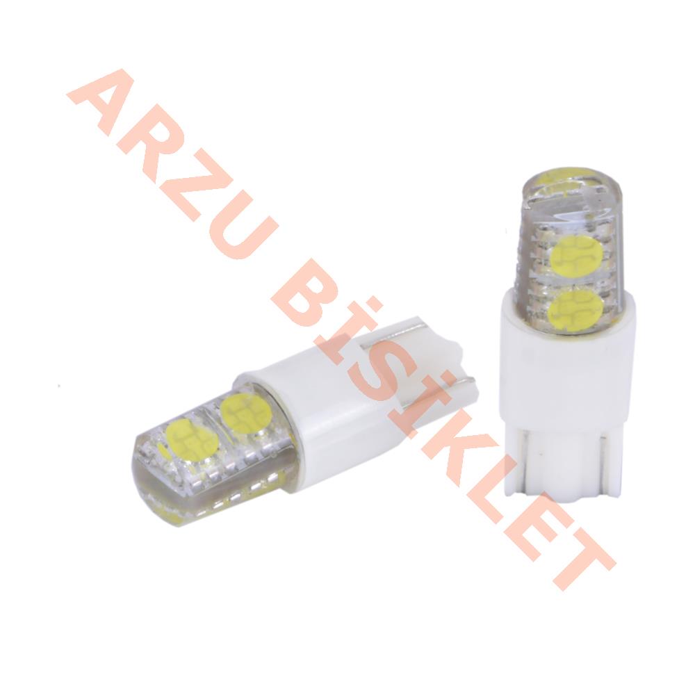 T10  4 LED' Lİ DİPSİZ AMPUL MAVİ [ÇİFT]