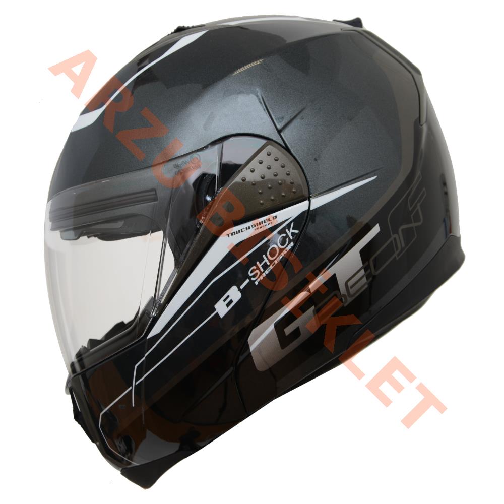 BEON- ÇENE AÇILIR VİZÖRLÜ KASK [B700] [GRİ-SİYAH] [B-SHOCK] [S]