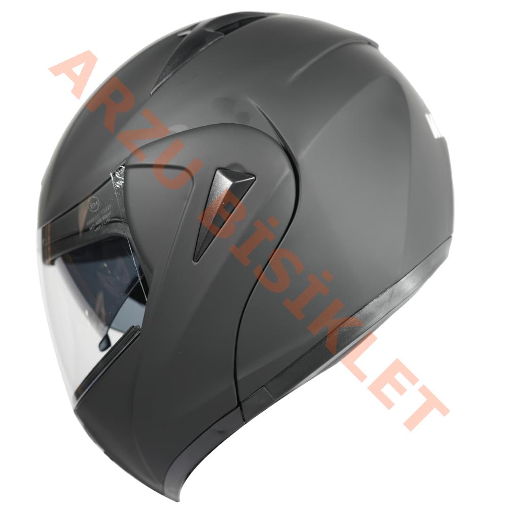 VRT - ÇENE AÇILIR VİZÖRLÜ KASK [MD-808] [MAT SİYAH] [S]