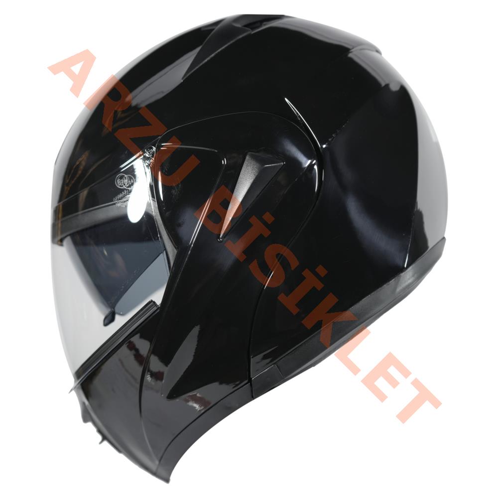 VRT - ÇENE AÇILIR VİZÖRLÜ KASK [MD-808] [SİYAH] [S]