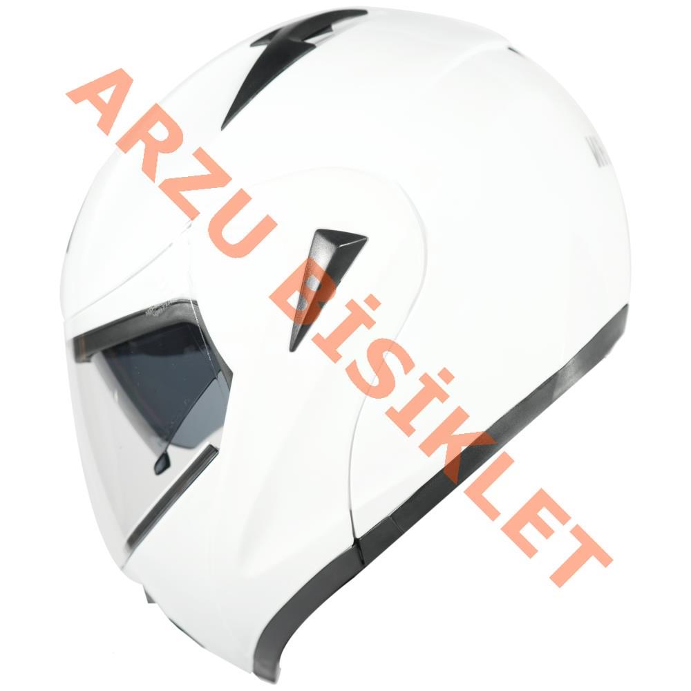 VRT - ÇENE AÇILIR VİZÖRLÜ KASK [MD-808] [BEYAZ] [XL]