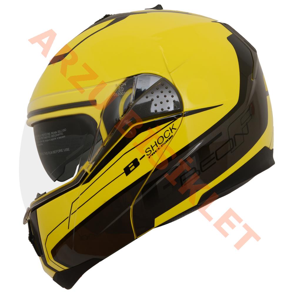 BEON- ÇENE AÇILIR VİZÖRLÜ KASK [B700] [SARI] [B-SHOCK] [S]