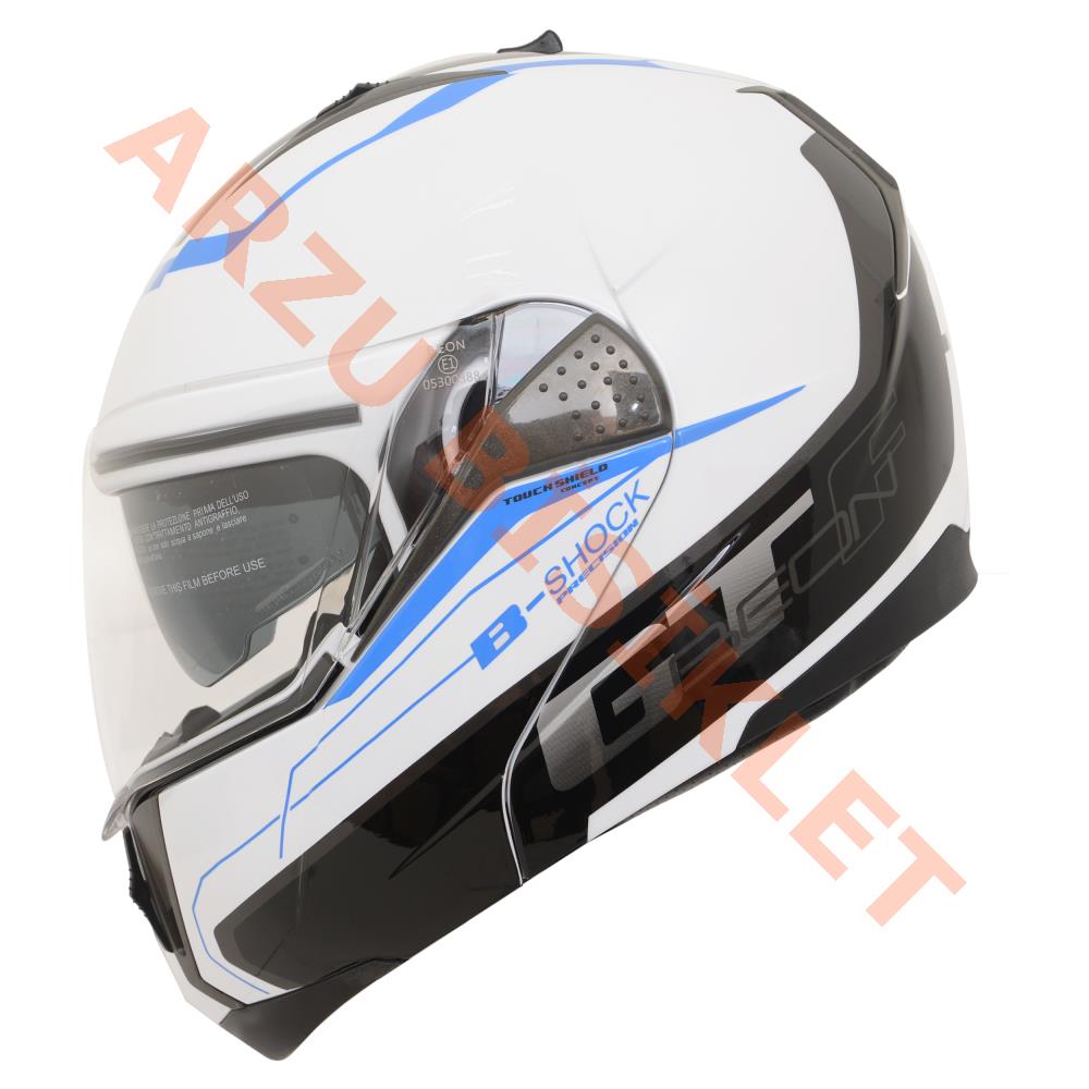 BEON- ÇENE AÇILIR VİZÖRLÜ KASK [B700] [BEYAZ-MAVİ] [B-SHOCK] [S]