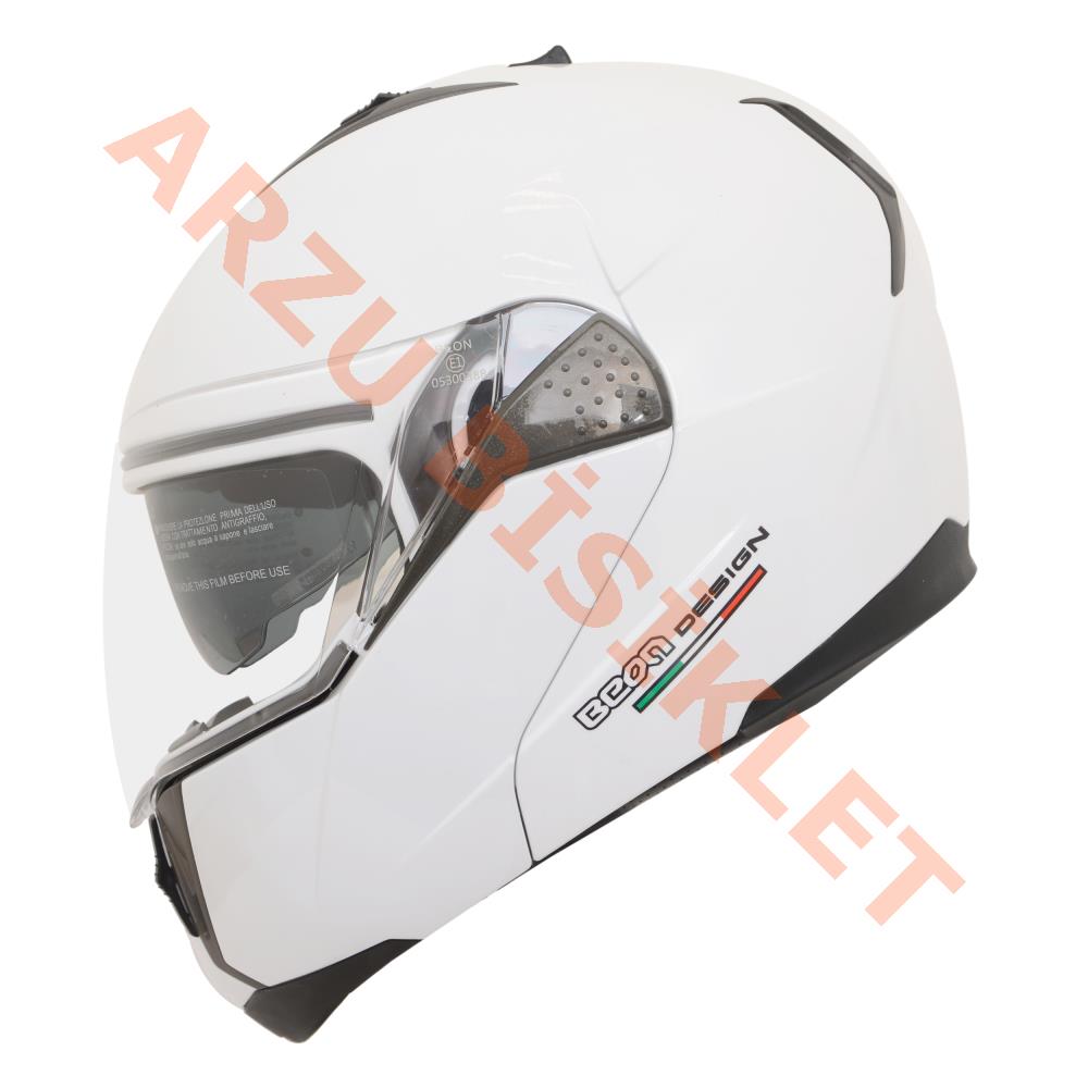 BEON- ÇENE AÇILIR VİZÖRLÜ KASK [B700] [BEYAZ] [S]