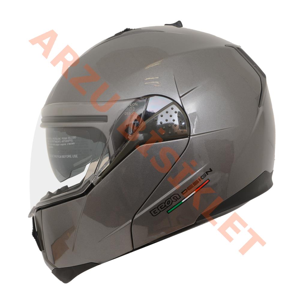 BEON- ÇENE AÇILIR VİZÖRLÜ KASK [B700] [GRİ] [M]