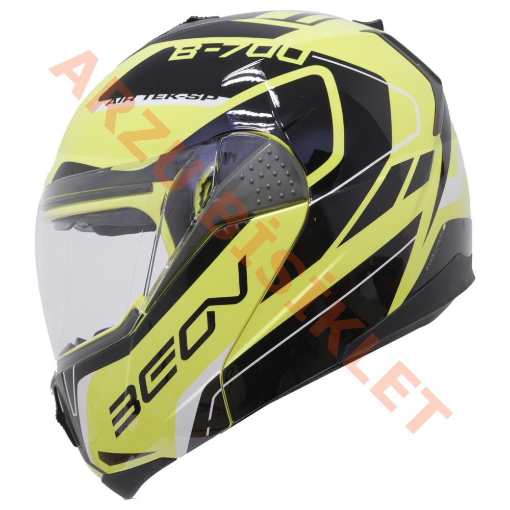 BEON- ÇENE AÇILIR VİZÖRLÜ KASK [B700] [SARI-SİYAH] [AIR TEK] [M]