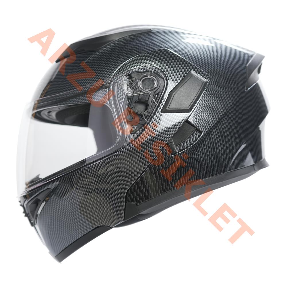 KC-ÇENE AÇILIR VİZÖRLÜ KASK [KC902] [KARBON] [S] E BELGELİ