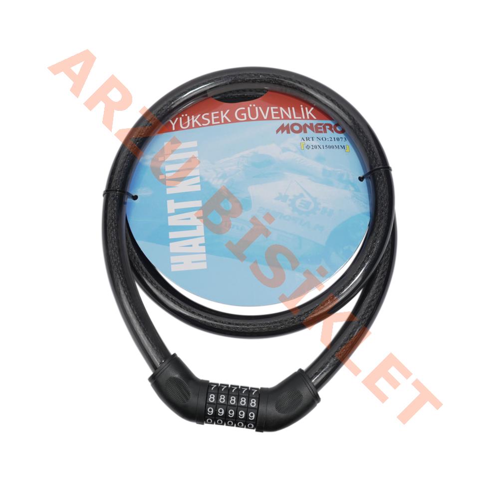 HALAT KİLİT DOLAMALI 20 x 150 CM 5Lİ DEĞİŞTİRİLEBİLİR ŞİFRELİ