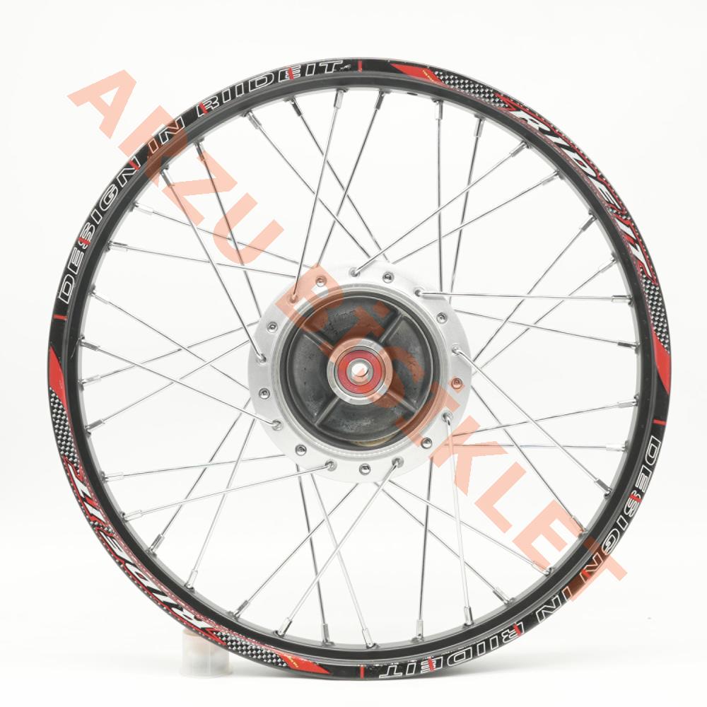 1.20 x 17 TELLİ JANT KOMPLE ÖN [KAMPANA FREN MODELİ] [SİYAH JANT - GRİ GÖBEK - KROM TEL] CG