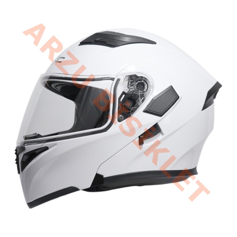 KC - ÇENE AÇILIR VİZÖRLÜ KASK [KC902] [BEYAZ] [XL]